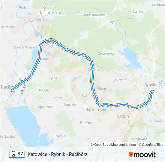 Поезд S7: карта маршрута