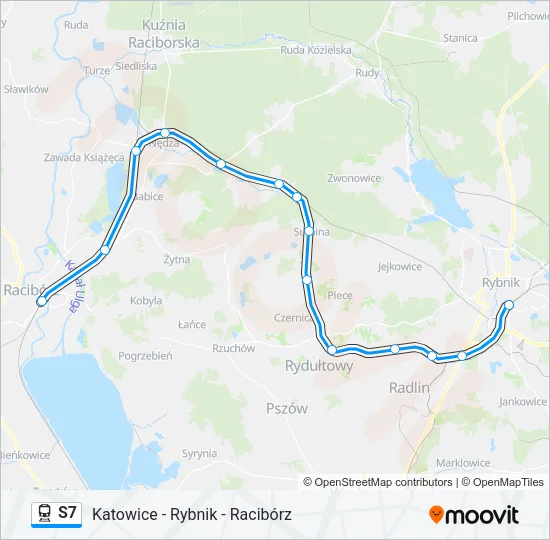 Поезд S7: карта маршрута