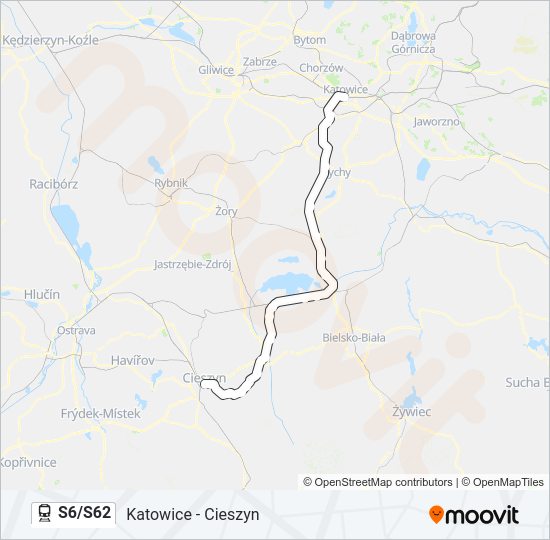 S6/S62 train Line Map