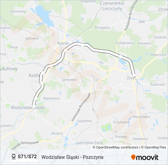 S71/S72 train Line Map