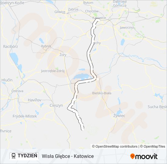 TYDZIEŃ train Line Map