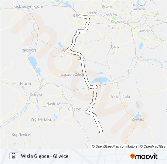 Mapa linii kolej SPRINTER