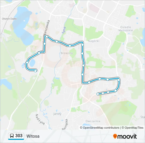 Автобус 303: карта маршрута