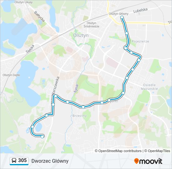 305 bus Line Map