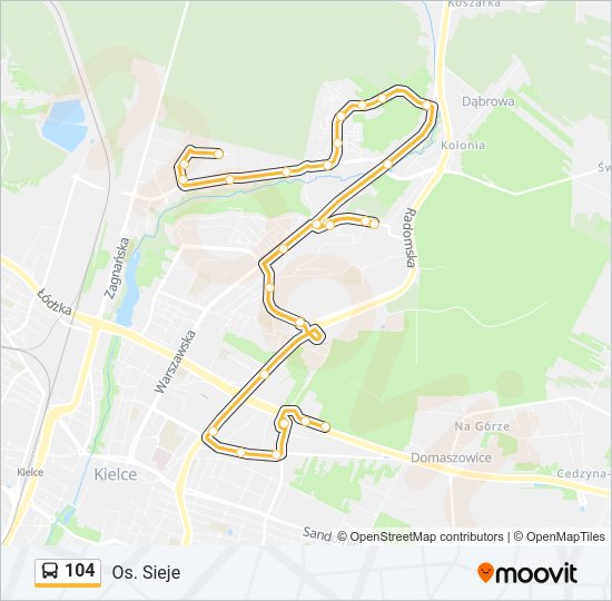 104 bus Line Map