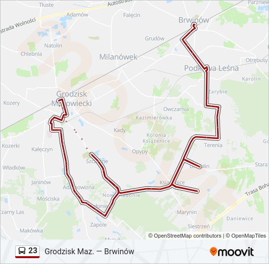 23 bus Line Map