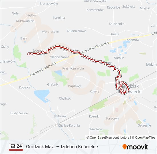 24 bus Line Map