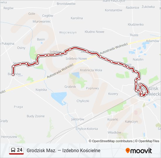 24 bus Line Map