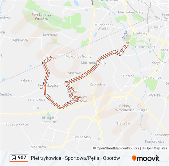 907 bus Line Map