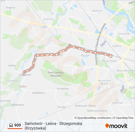 909 bus Line Map