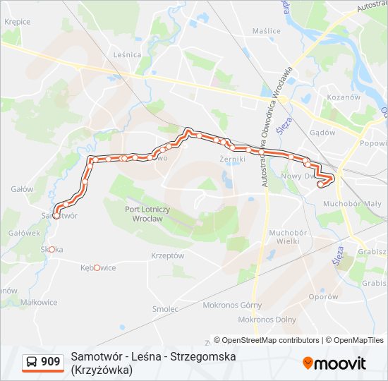 909 bus Line Map