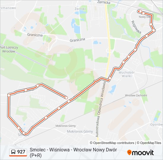 927 bus Line Map