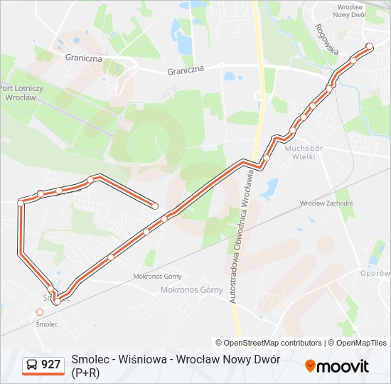 927 bus Line Map