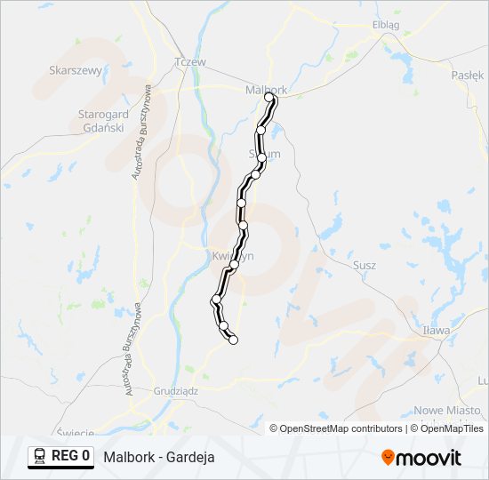 REG 0 train Line Map