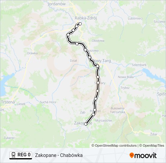 REG 0 train Line Map