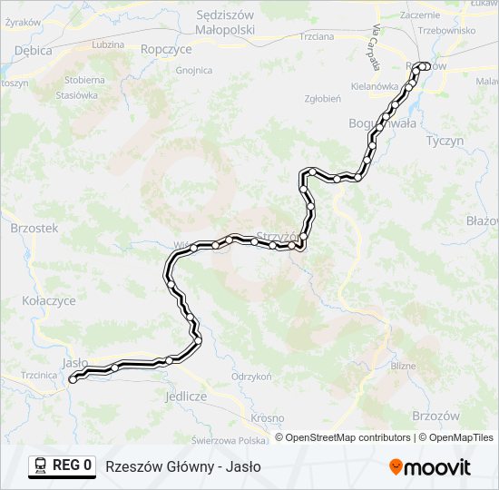 Поезд REG 0: карта маршрута