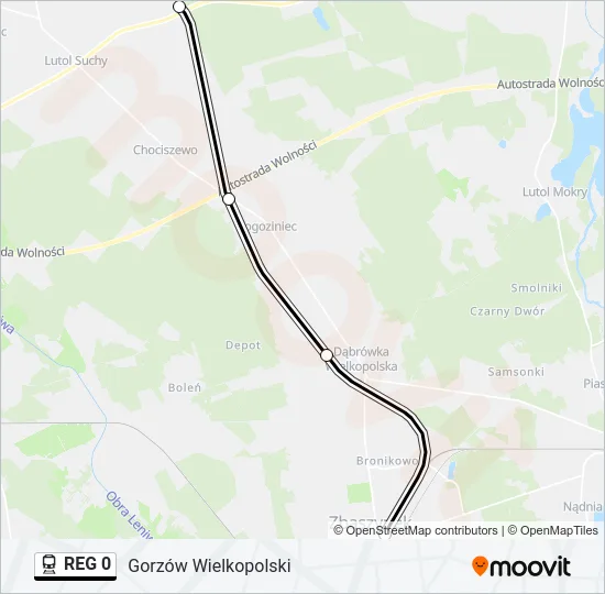 REG 0 Train Line Map