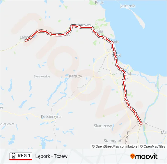 REG 1 Train Line Map
