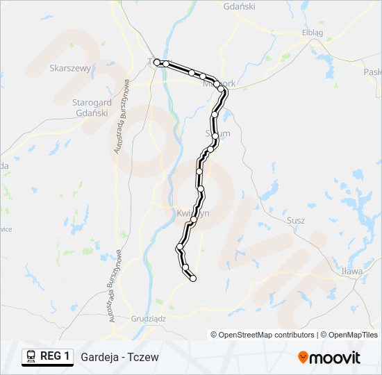 REG 1 train Line Map