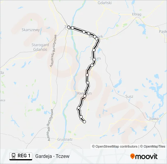 REG 1 Train Line Map