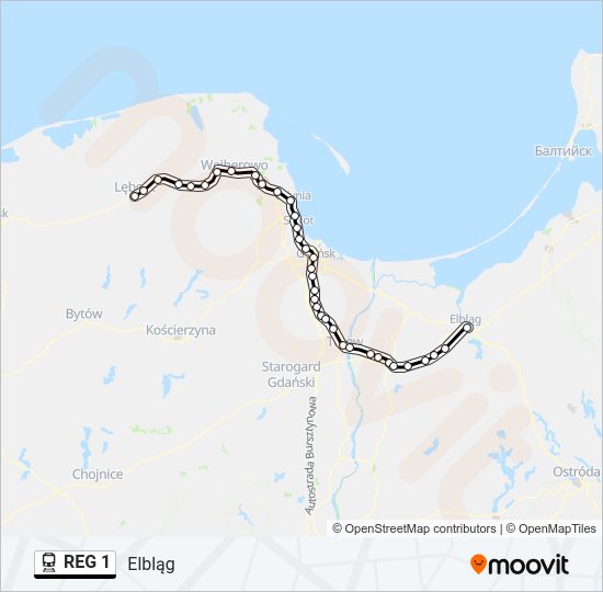 REG 1 train Line Map