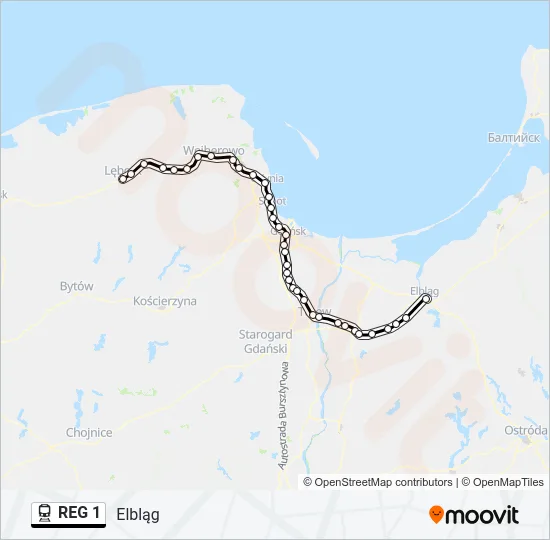 REG 1 Train Line Map
