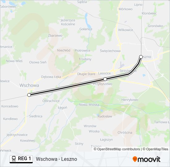 REG 1 train Line Map