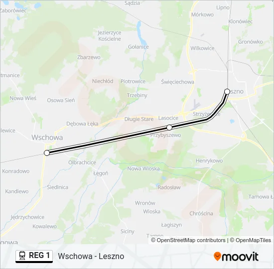 REG 1 Train Line Map