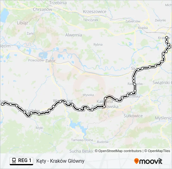 REG 1 Train Line Map