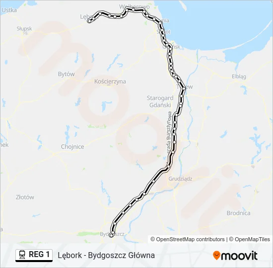 REG 1 Train Line Map