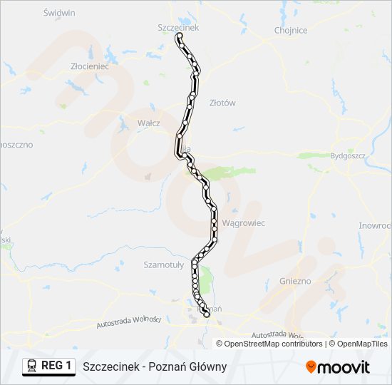 REG 1 train Line Map