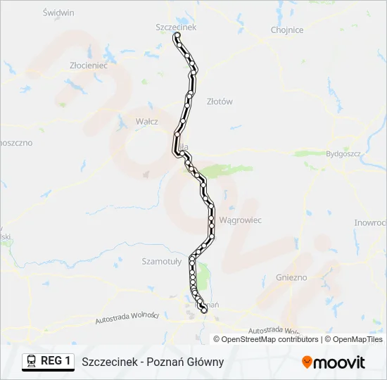 REG 1 Train Line Map