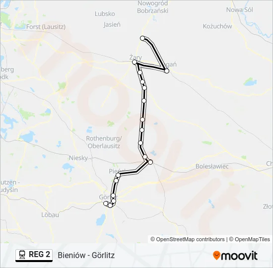 REG 2 Train Line Map