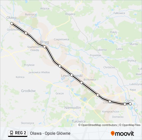 REG 2 train Line Map