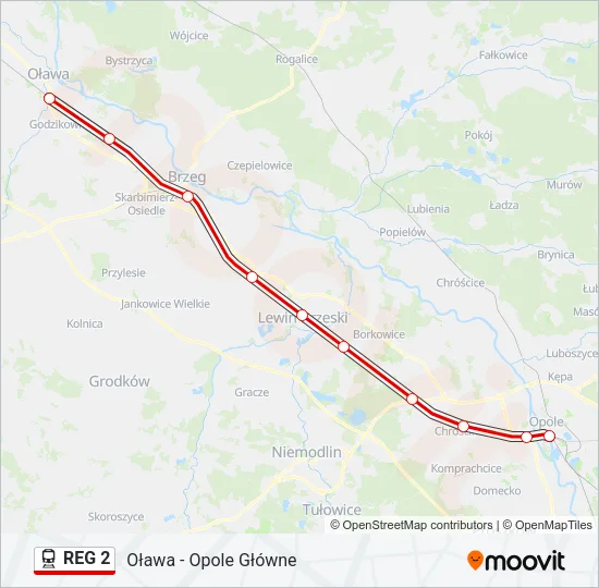 REG 2 Train Line Map