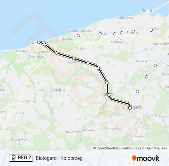 REG 2 train Line Map