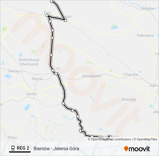 REG 2 Train Line Map