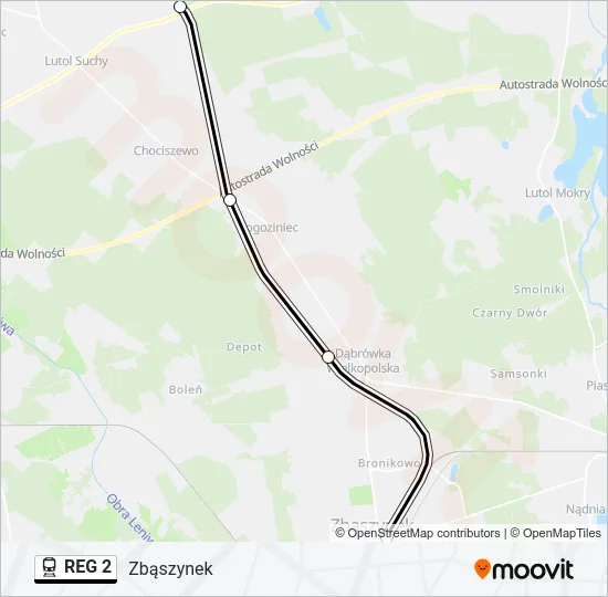 REG 2 Train Line Map