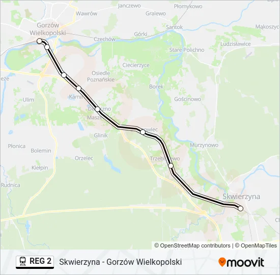 REG 2 Train Line Map