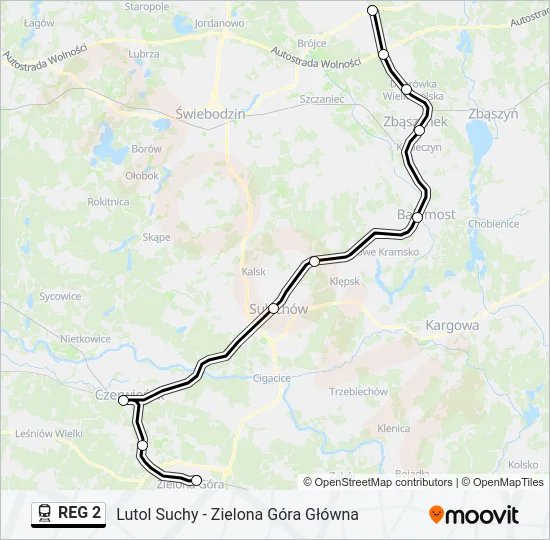 REG 2 Train Line Map