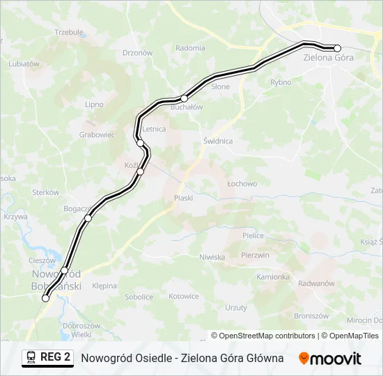 REG 2 Train Line Map