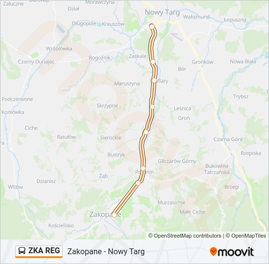 ZKA REG bus Line Map