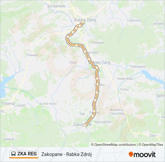 ZKA REG bus Line Map