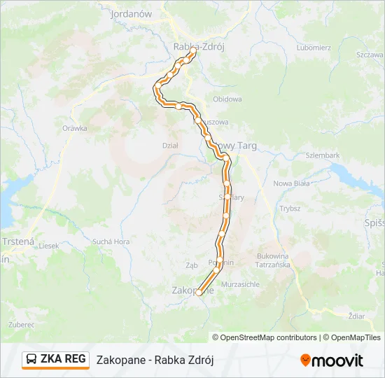 Автобус ZKA REG: карта маршрута