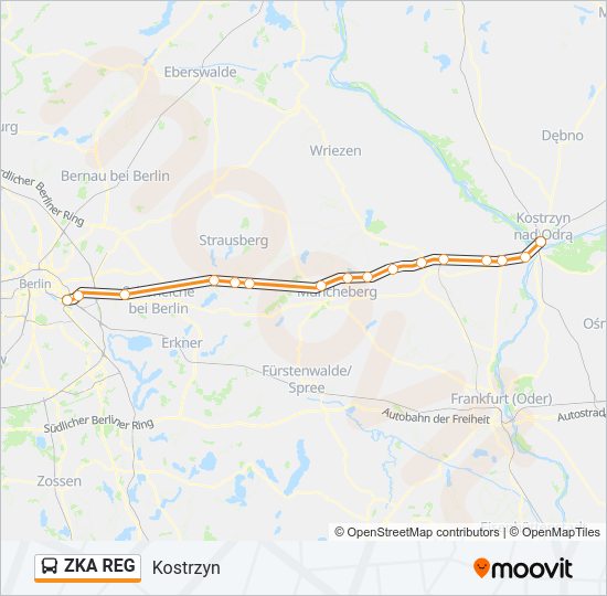 ZKA REG bus Line Map