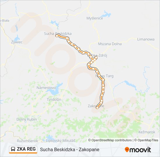 ZKA REG bus Line Map