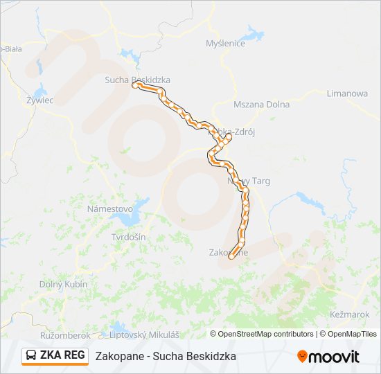 ZKA REG bus Line Map