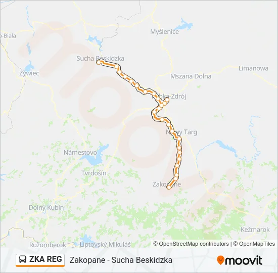 Автобус ZKA REG: карта маршрута