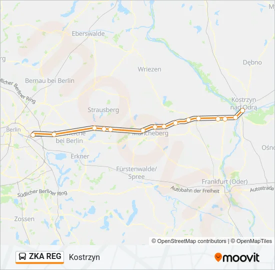 Автобус ZKA REG: карта маршрута