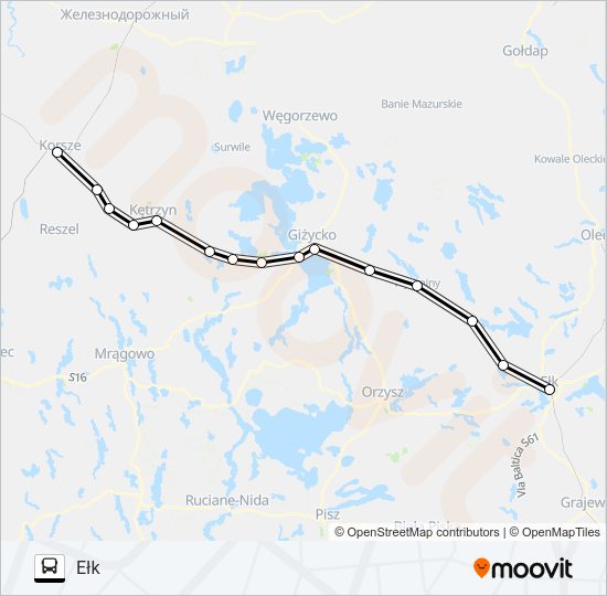 ZKA REG 1 bus Line Map